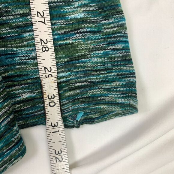 Anthropologie STACIA Open Cardigan Hooded Space Dye S Teal Green Bamboo - Picture 8 of 9